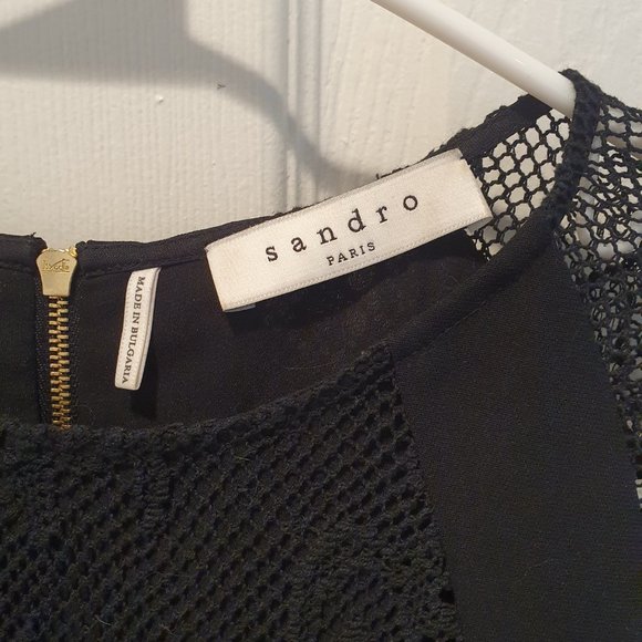 Sandro Black Lace Dress size 1 (US 4) - Picture 4 of 12